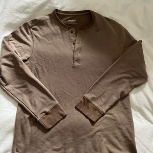 Mens Long sleeve Untuckit Henley